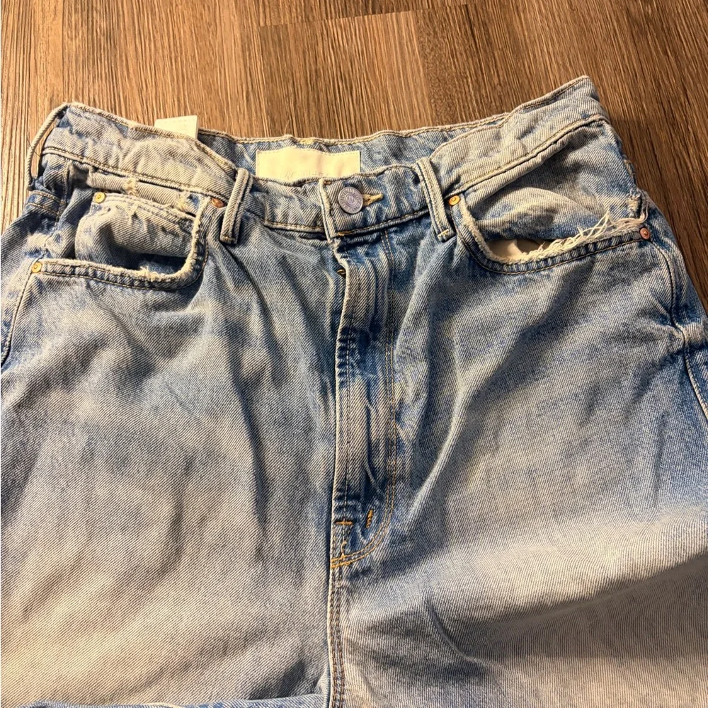 MOTHER Light Blue Straight Leg Jeans - Picture 3 of 11